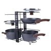 56cm Kitchen Pot/Pan/Lid Holder Cupboard Double Organiser Rac  Black