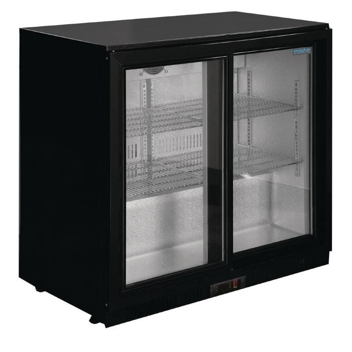 Polar G-series Back Bar Cooler Under Counter Drinks Fridge With Sliding Doors 198l 850h X 900w X 520dmm