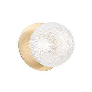 Lexi Lighting Odessa Diamond Cut Glass Led Wall Light With Brass Base - White/large