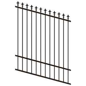 ProtectorAl 0350-1200W x 1500H Satin Black Spear Top Pool Fence Panel Raked Up to 15º - Black
