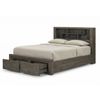 Bed Frame Storage Bookend Headboard Drawers in Grey Queen