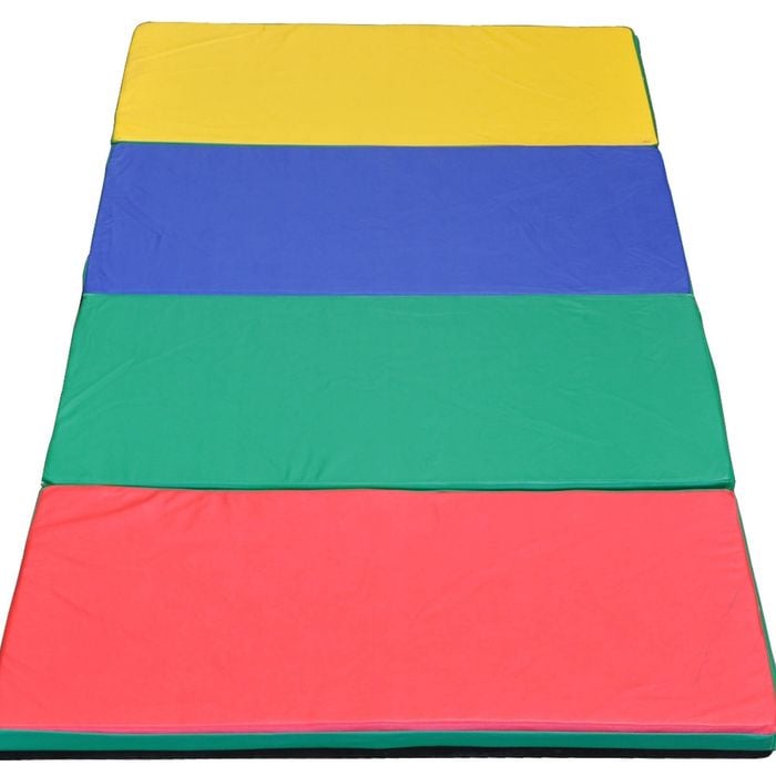 Large 240cm x 120cm x 5cm Gymnastics Folding Gym Exercise Yoga Mat - Rainbow