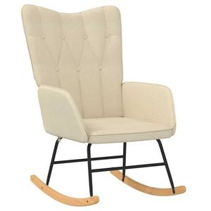 vidaXL Rocking Chair Cream Fabric Armchair Home Living Room Seating Rocker