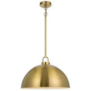 Telbix Emerson Vintage Pendant Hanging Lamp Light Metal Antique Gold Gloss