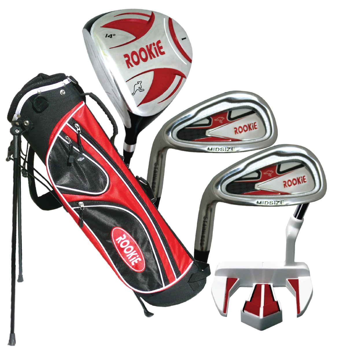 Rookie - Kids Golf Set LH - 5 Pce Red for 10 Yrs & Over - Bunnings ...