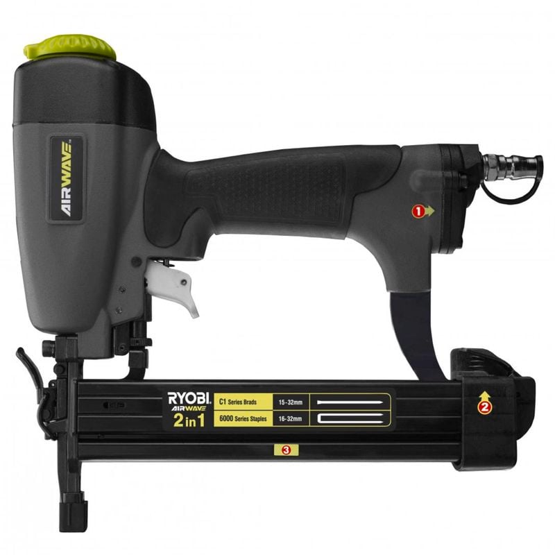 Ryobi Airwave 2IN1 Brad Nailer/Stapler ModelRA-NBS1832-S