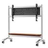 P&P Silver Heavy Duty Art TV Cart For Large Screens With Reinforced Steel Column And Smooth Wheels