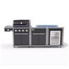 Coleman Revolution 4 Burner Kitchen W/storage No Drawer Fridge Modules Blk Gloss
