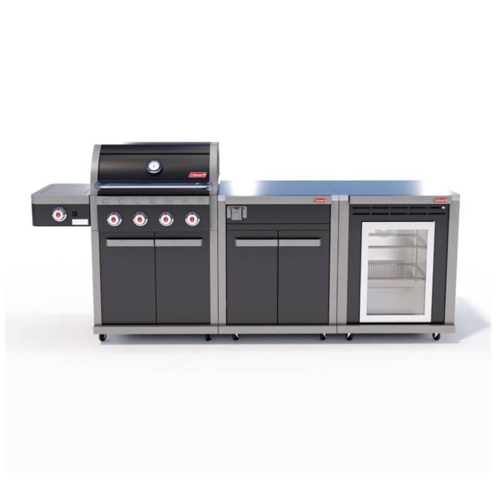 Coleman Revolution 4 Burner Kitchen W/storage No Drawer Fridge Modules Blk Gloss