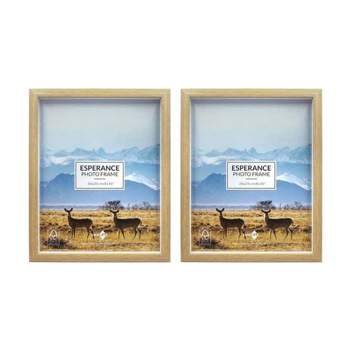 2x Unigift Esperance Photo Frame With Easel Glass 20x25cm Portrait Landscape