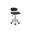Adjustable Swivel Stool with Backrest and Wheels - Black Square Rolling