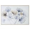 Urban Style Brushmarks Embellished Canvas Ginko Leaves Blue