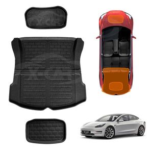 Boot Liner Set For Tesla Model 3 2019-2023 All Weather Heavy Duty Xpe Rear Front Cargo Trunk Cover Mat Luggage Tray