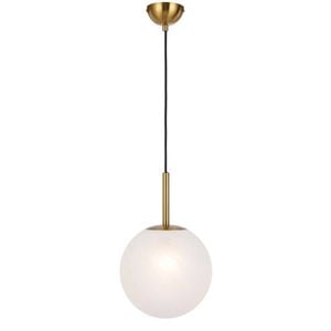 Telbix Bally Modern Pendant Hanging Lamp Light Glass Metal Antique Gold Alabastro