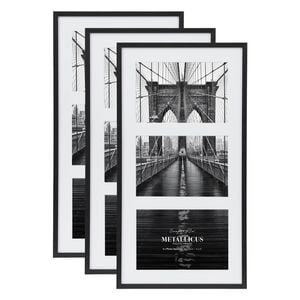 Cooper & Co. Metal 3 Slot Collage Photo Frame 10x15cm Black Set Of 3
