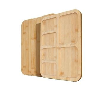 CARLA HOME Bamboo Charcuterie Board with Lid & Handle ideal Gift for Kitchen, Party & Picnic (6 Compartments)