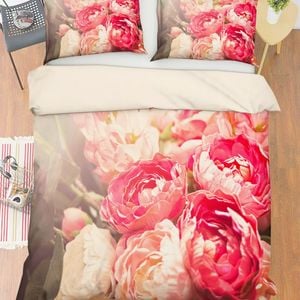 3D Red Peony 352 Bed Pillowcases Quilt King Single Size