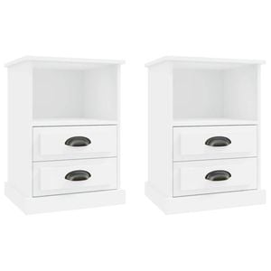 vidaXL Bedside Tables 2 pcs Nightstand Bedroom Lamp Stand Side Cabinet White