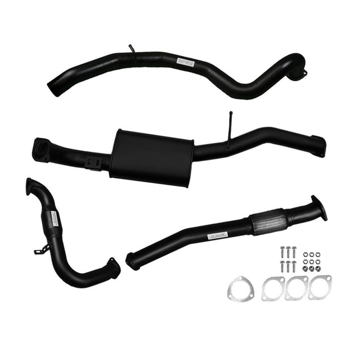 Ignite Exhausts Turbo Back For Nissan Gu Patrol 3l Wagon 3" Cat & Muffler Black Aluminised Steel