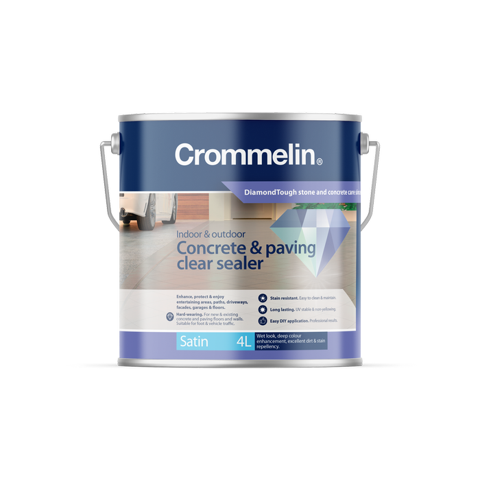 Crommelin 4L Clear Satin DiamondTough Concrete & Paving Sealer