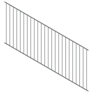 ProtectorAl 1201-2400 x 900mm Palladium Silver Raked 16-30º Flat Top Garden Fence Panel