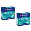 10pc Verbatim DVD-RW 4.7GB/120min 2x Speed Rewritable Blank Disc w/ Jewel Case