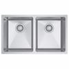 SINX 760 x 450mm Stainless Steel CUBE Handmade Double Bowl Sink