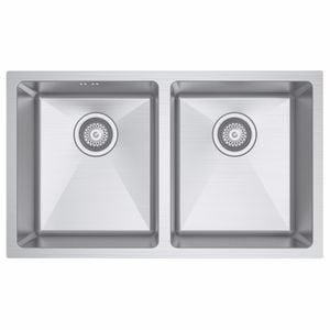 SINX 760 x 450mm Stainless Steel CUBE Handmade Double Bowl Sink