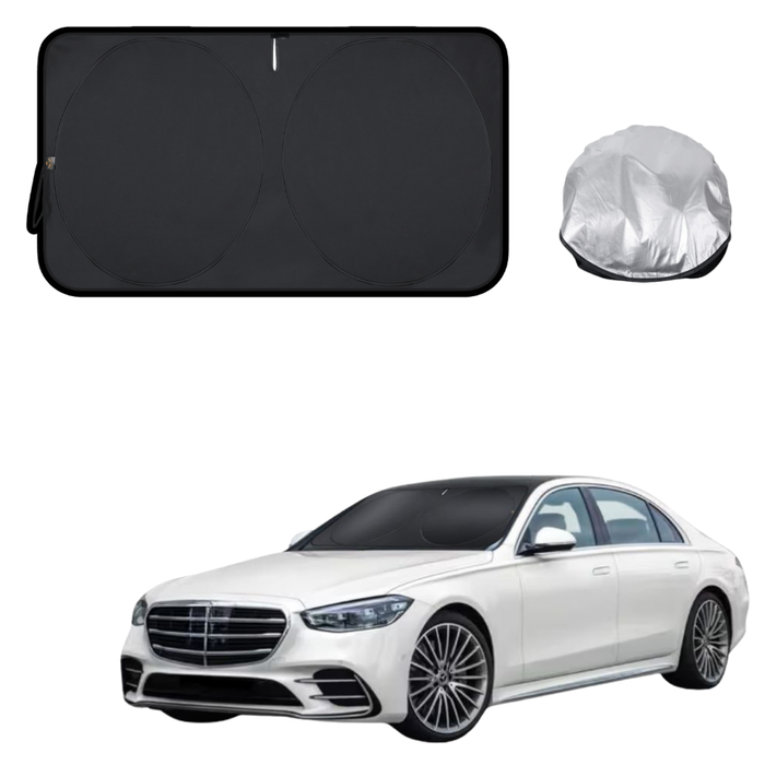 Front Windscreen Sun Shade for Mercedes-Benz S-class 2021 - Current Sedan Long - Standard 150 x 85 cm - Black
