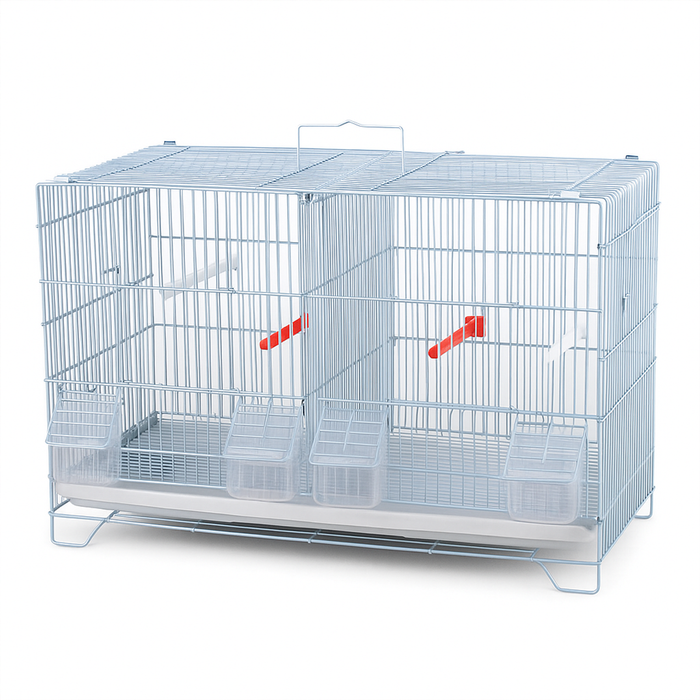 Salesbay 1x Stackable Small Bird Cage Breeding For Canary Finch White