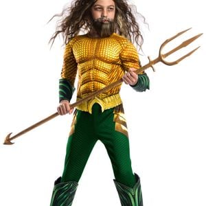 Aquaman Superhero Deluxe Muscle Chest Boys Costume - Medium