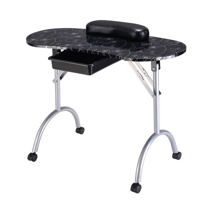 Costway Manicure Nail Table Portable Station Desk Spa Salon Equipment