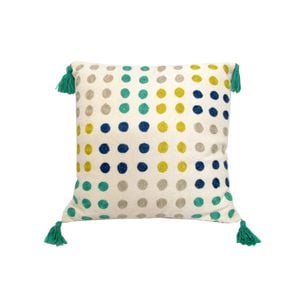 J.Elliot Polka Dots Tassel Blue Filled Cushion 43 x 43 cm