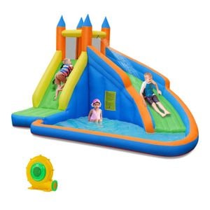 Costway Inflatable Bouncy Castle W/water Slide Climb Wall Splash Pool