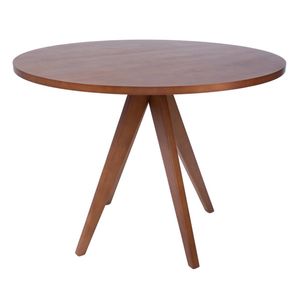 SK Designer Living | Replica Jean Prouve Inspired Round Wood Dining Table | 100cm - Walnut