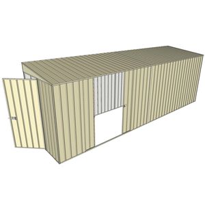 Build-a-Shed 1.5 x 6 x 2m Skillion Double Sliding Side Door Shed - Cream