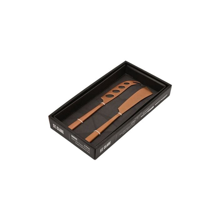 2pc St. Claire Cheese Knife Set Stainless Steel 4.0mm Rose Gold