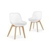 Lilian White Modern Dining Chairs Wooden Legs (set Of 2)