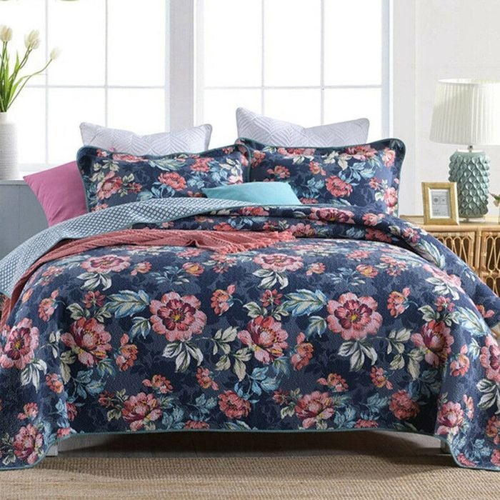 Bloomington 100% Cotton Cover Lightly Quilted Coverlet Set Dominica Queen 230 x 250 cm