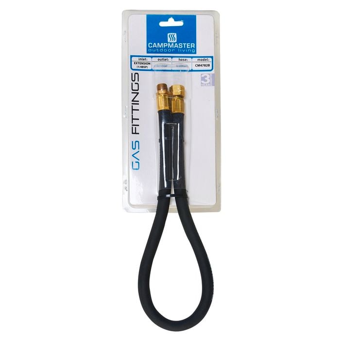 Campmaster Gas Hose Extension 600mm 1/4BSP(M) to 1/4BSP(F)
