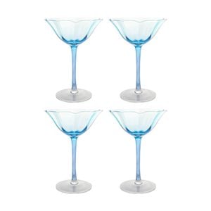 4pk Lvd Decorative Ocean Cocktail Glass Barware/drinkware Decor Blue 20x12x12cm