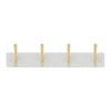 Mode 4 Brushed Brass Hooks on White Board Hat and Coat Rack