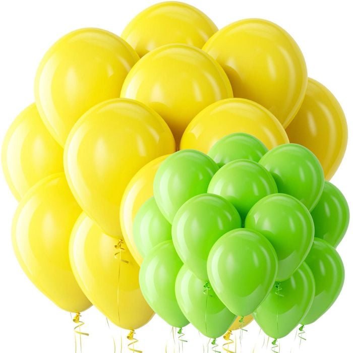 24pcs Green & Yellow Gold Rubber Balloons for Australia Day & more 30cm 12 of Each