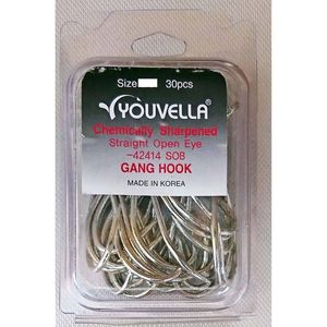Youvella Open Eye Gang Chemically Sharpened 30x Pack Fishing Hook 4/0
