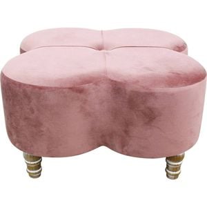 LVD Wooden Plush Velvet Cover Ottoman Indoor Foot Stool 60x36cm Sienna