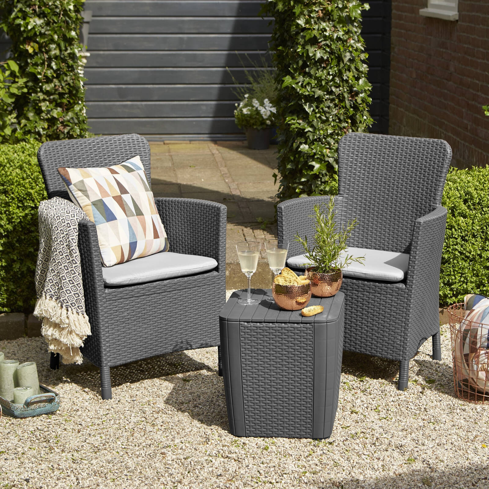 Keter Balcony Set With Storage Table Bunnings Australia