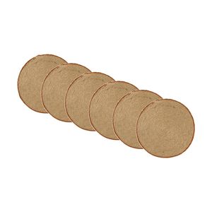 6PK Ecology Weave Round Placemat 40cm Jute Natural Straw-Toned Border