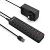 Simplecom Chu810 48w 10-port Usb 3.0 Hub And Charger With Individual Switches 12v/4a Power Adapter Bc1.2 Fast Charging