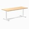 Desky Fixed Height Bamboo Desk 180x75cm White Leg