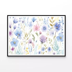 Watercolor Abstract Flowers  Print 100% Australian Made 90x60cm  (Poster)